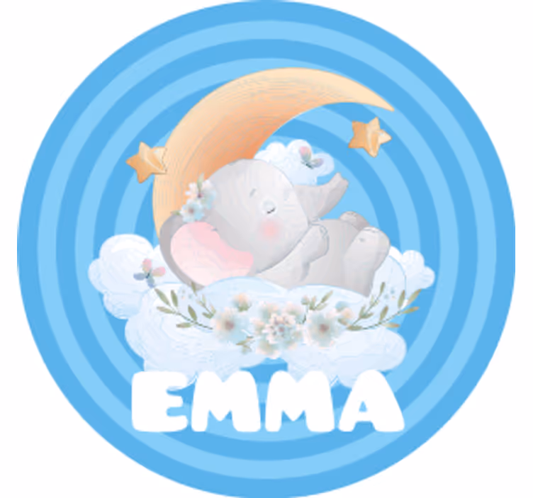 Personalizowana podkładka pod kubek słoń księżyc gwiazdy - TenStickers