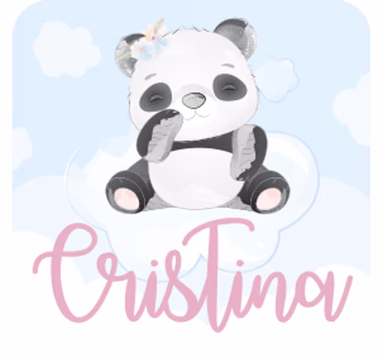 Personalizowana podkładka pod kubek z zabawną pandą - TenStickers