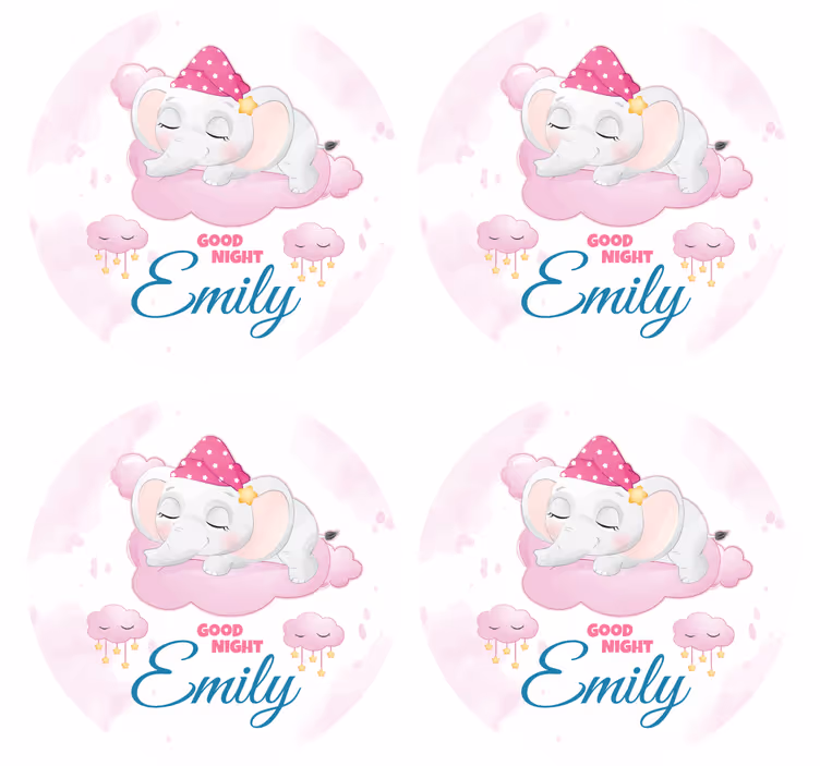 Personalizowana podkładka pod kubek wesoły słoń - TenStickers