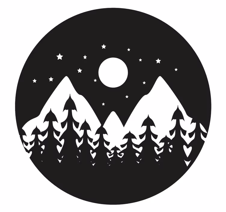 Podkładka pod kubek z wzorami górski krajobraz nocą - TenStickers