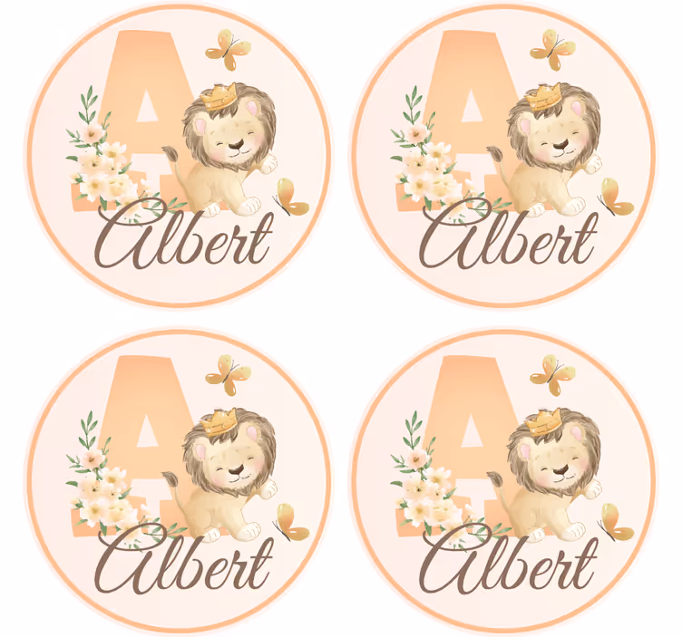 Personalizowana podkładka pod kubek z wesołym lwem - TenStickers