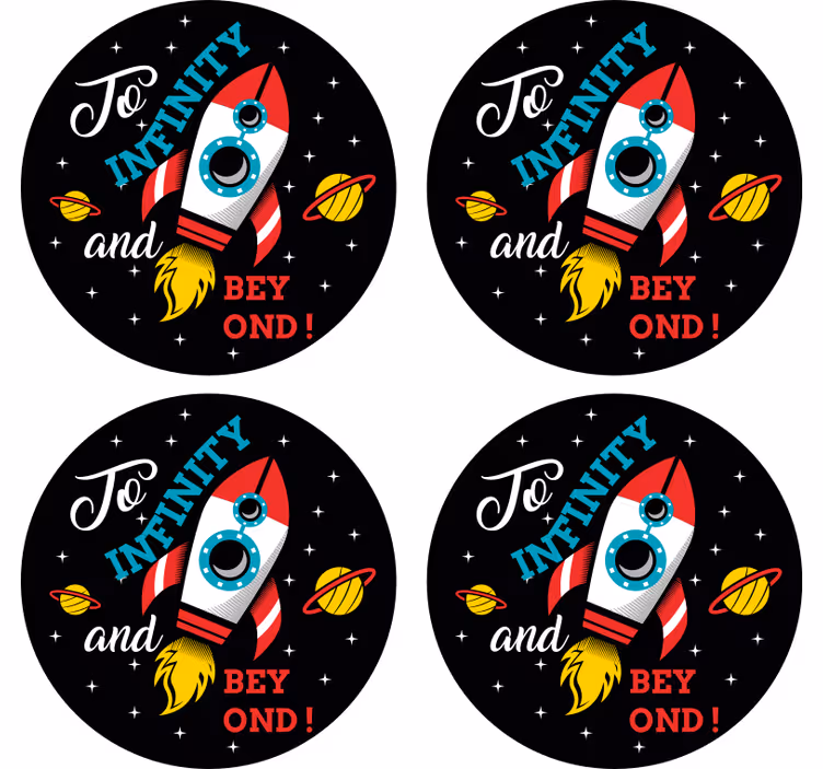 Podstawka pod kubek geek motyw startu rakiety - TenStickers