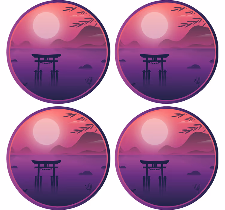 Nowoczesna podkładka pod kubek spokojny zachód słońca - TenStickers