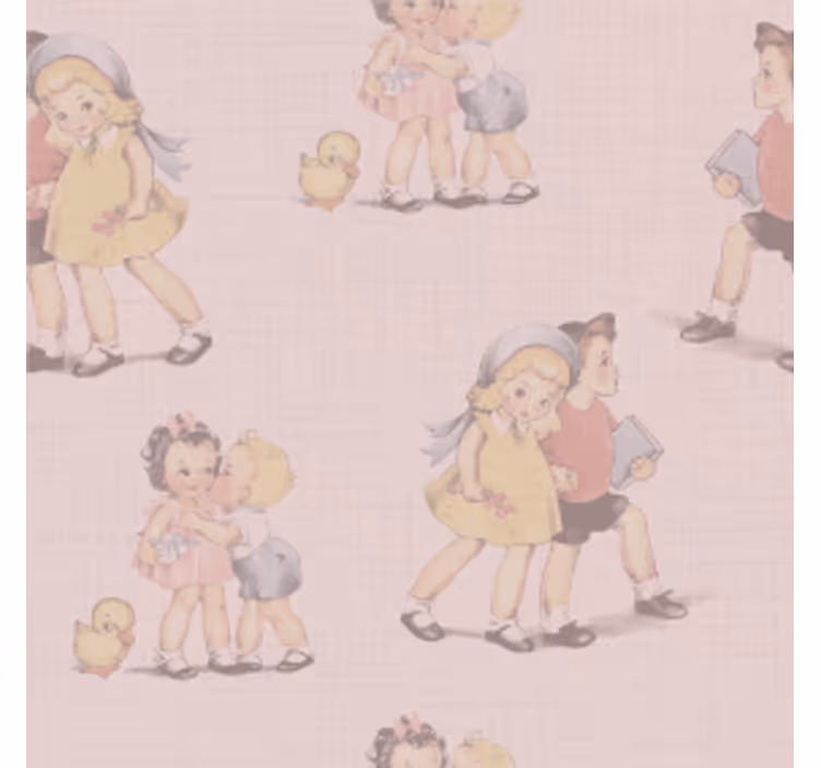 Vintage podstawka pod kubek z radosnymi ilustracjami dzieci - TenStickers