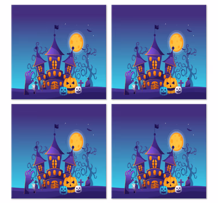 Podkładka pod kubek halloween Upiorny cmentarz - TenStickers