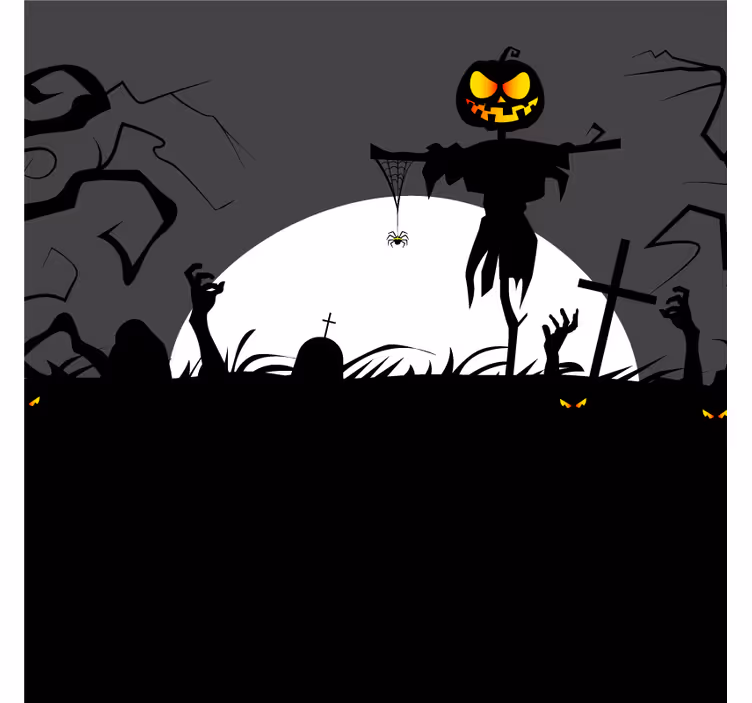 Podkładka pod kubek halloween strach na wróble z dynią - TenStickers