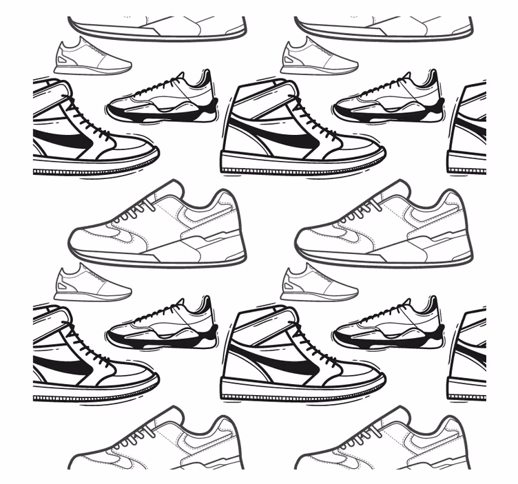 Nowoczesna podkładka pod kubek wzory z konturami sneakersów - TenStickers