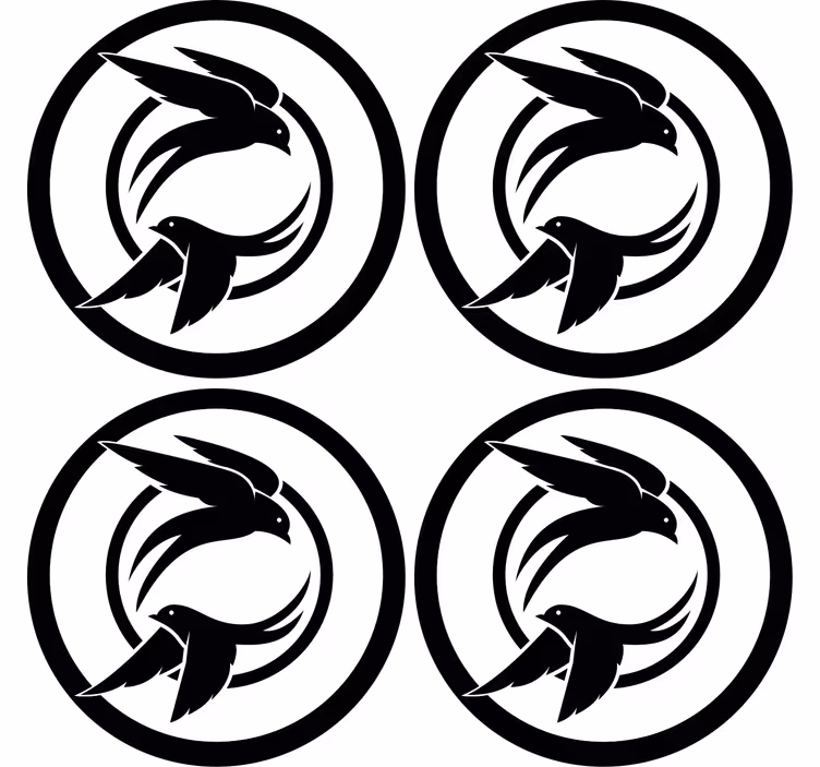 Podstawka pod kubek geek emblemat stylizowanych ptaków - TenStickers