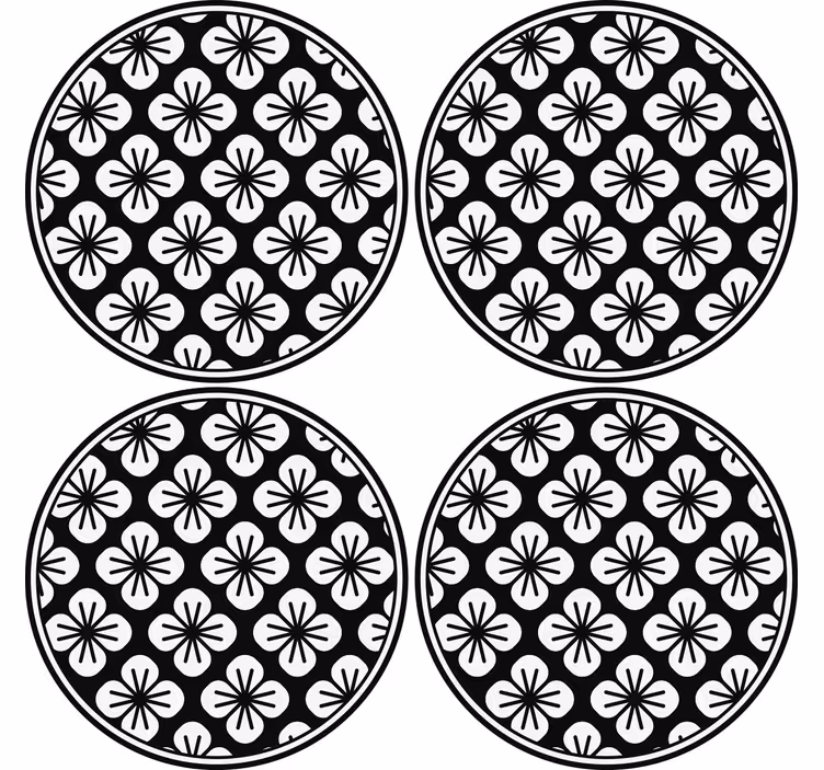 Podkładka pod kubek z wzorami w botaniczne tekstury - TenStickers
