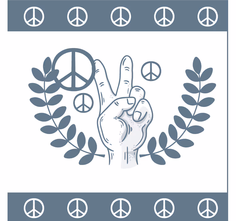 Podkładka pod kubek z tekstem symbol pokoju i zwycięstwa - TenStickers