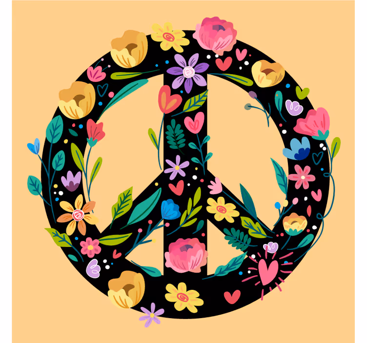 Podkładka pod kubek z tekstem symbol roślinnej harmonii - TenStickers