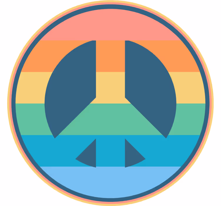 Vintage podstawka pod kubek retro symbol pokoju - TenStickers