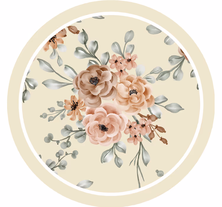 Vintage podstawka pod kubek wzór kwiatowy elegancki - TenStickers