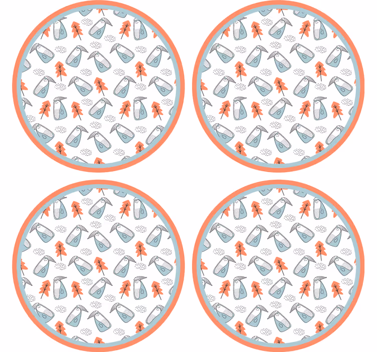 Podstawka pod kubek geek w oryginalny wzór liści - TenStickers