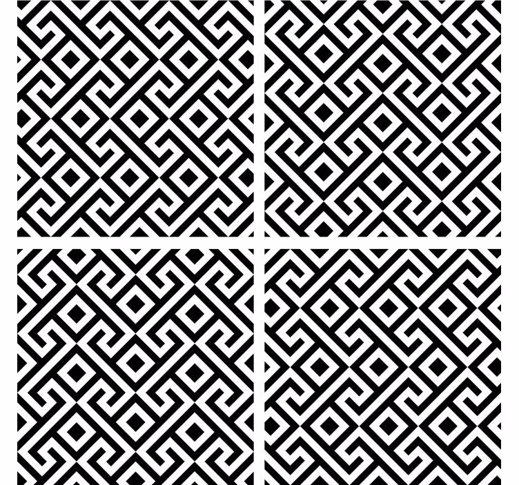 Podkładka pod kubek z wzorami geometrycznymi czarno-białymi - TenStickers