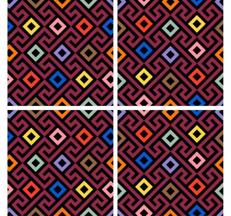 Podkładka pod kubek z wzorami kolorowych geometrii - TenStickers