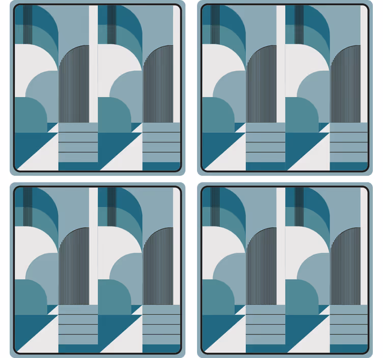 Nowoczesna podkładka pod kubek wzory geometrycznych łuków - TenStickers
