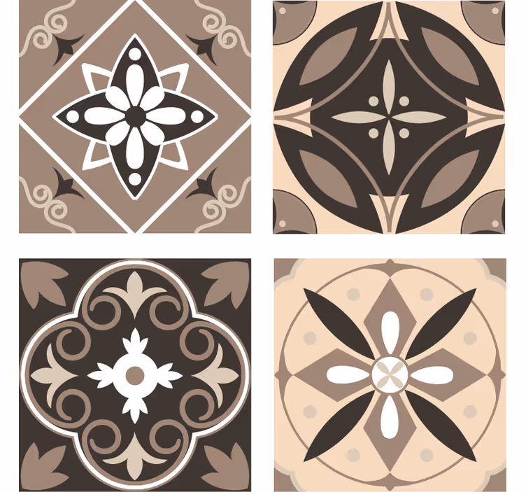 Podkładka pod kubek z wzorami w geometryczne kwiaty - TenStickers