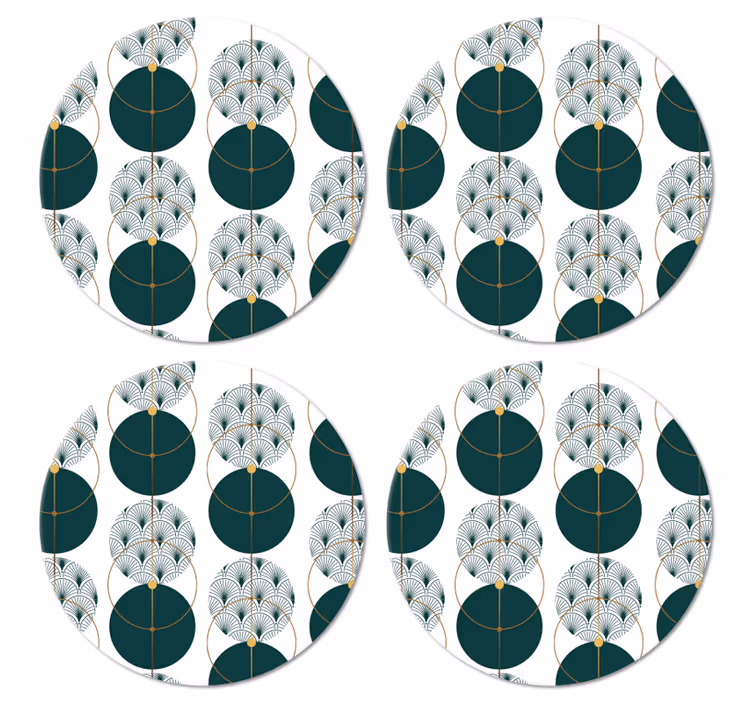 Nowoczesna podkładka pod kubek Geo sztuka w stylu glamour - TenStickers