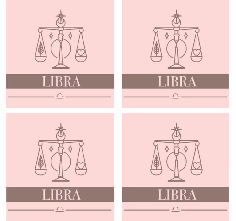 Podkładka pod kubek z tekstem waga zodiakalna - TenStickers