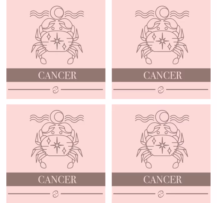 Personalizowana podkładka pod kubek znak zodiaku rak - TenStickers