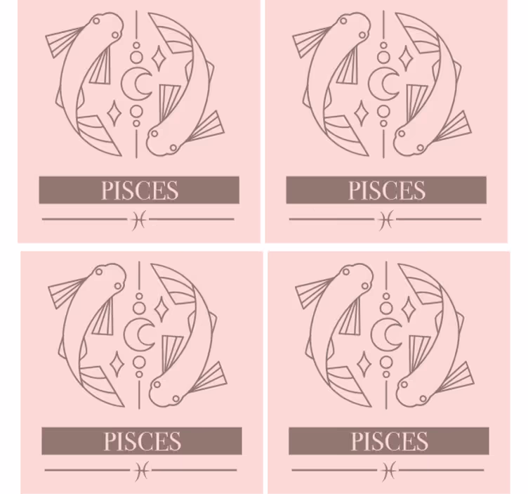 Personalizowana podkładka pod kubek znak ryb - TenStickers