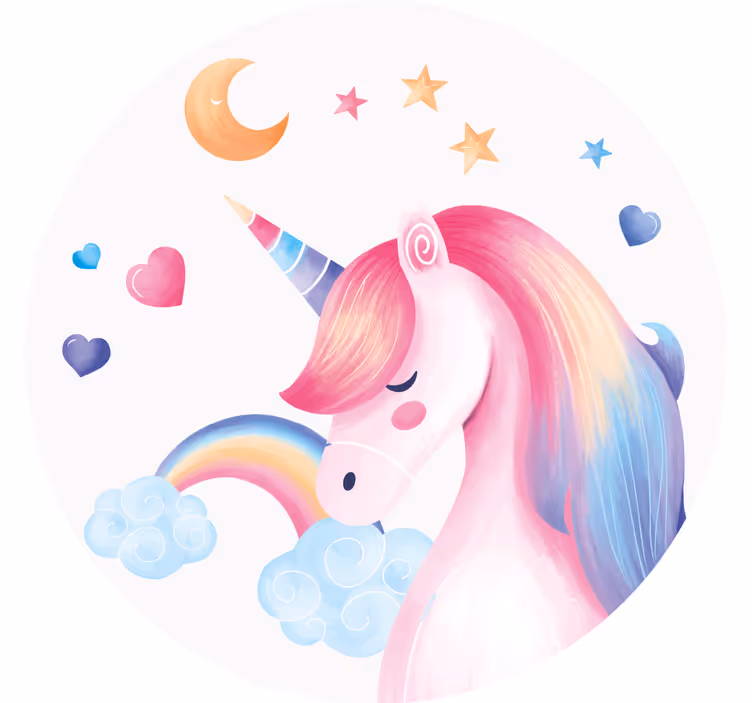 Podstawka pod kubek geek ilustracja fantazyjnego jednorożca - TenStickers