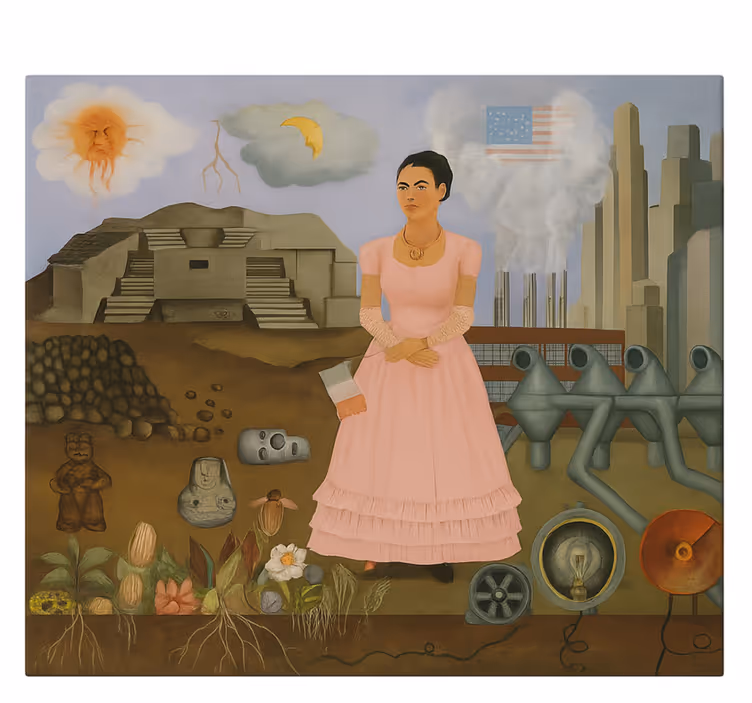Obraz artystyczny frida khalo na granicy - TenStickers