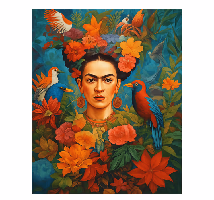 Obraz artystyczny frida kahlo egzotyczne ptaki - TenStickers