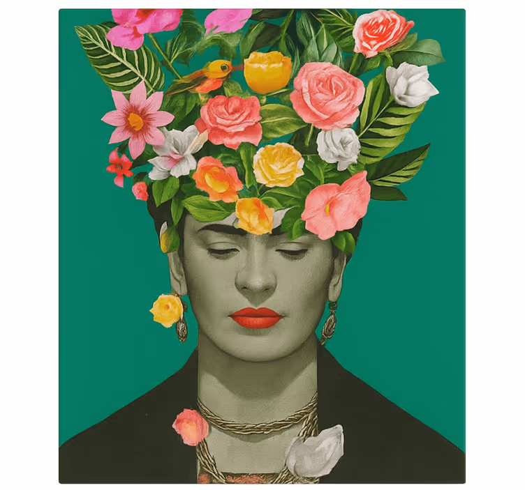 Obraz artystyczny frida kahlo kolorowe kwiaty - TenStickers