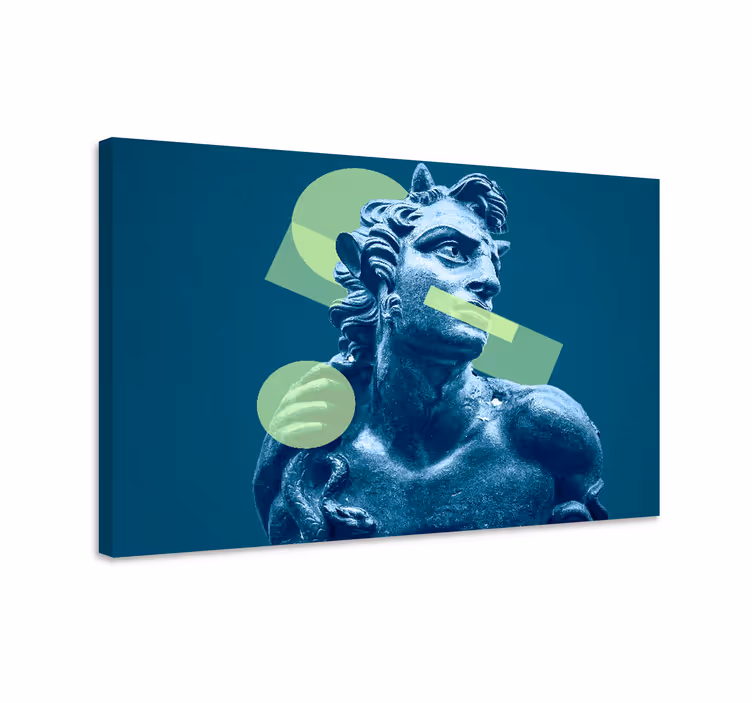 Niebieski obraz kolorowe 3d w stylu vaporwave - TenStickers
