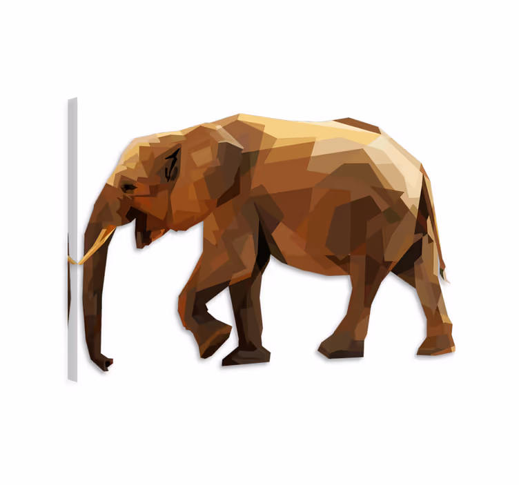 Obraz słonie w geometrycznym stylu azjatyckim - TenStickers