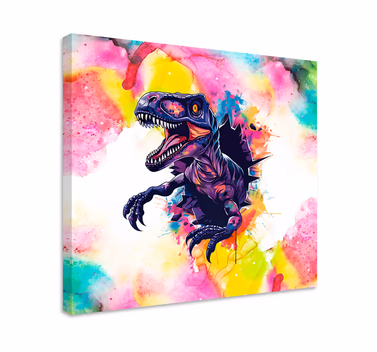 Obraz dinozaury w nasyconych kolorach welociraptora - TenStickers