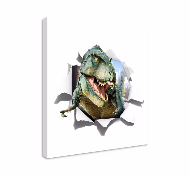 Obraz dinozaury 3d z wkurzonym t-rexem - TenStickers