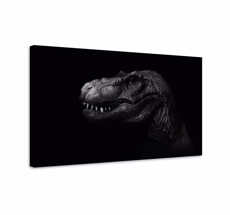 Obraz dinozaury realistyczny i elegancki na czarnym tle - TenStickers