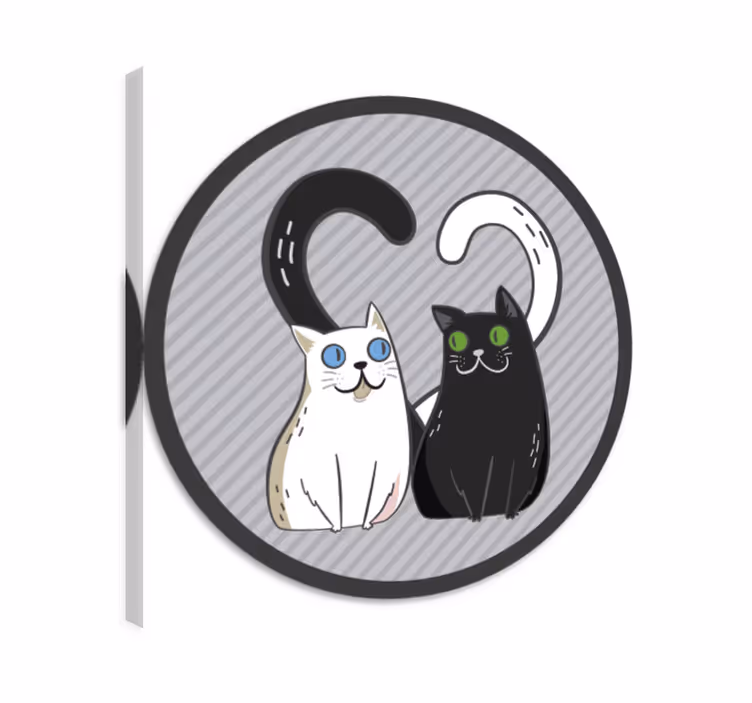 Obraz koty dywan winylowy dwa koty z kolorowymi oczami - TenStickers