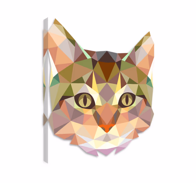 Obraz koty geometria twarzy kota na winylu - TenStickers