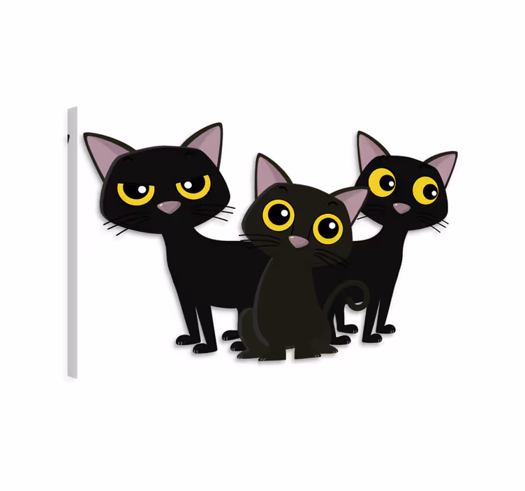 Obraz koty czarne kociaki - TenStickers
