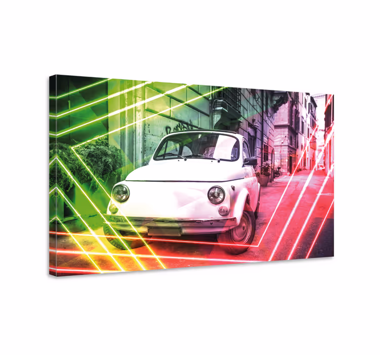 Obraz abstrakcyjny miejski pojazd retro - TenStickers