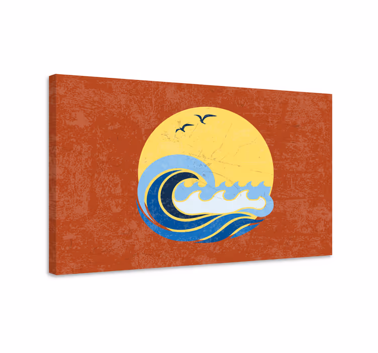 Obraz słońce lata 70 Słońce, plaża i fala - TenStickers