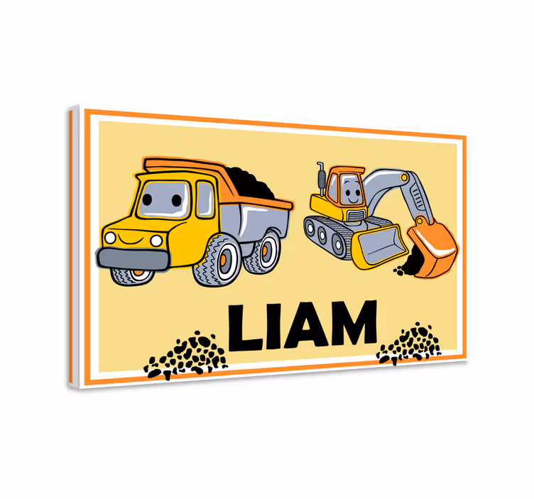 Obraz na zamówienie Nazwa z ciężarówkami - TenStickers