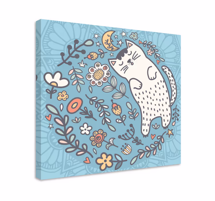 Obraz mandala Urocza mandala kota - TenStickers