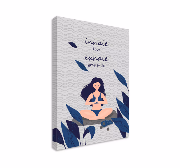 Obraz z napisami medytacja i spokój oddechu - TenStickers