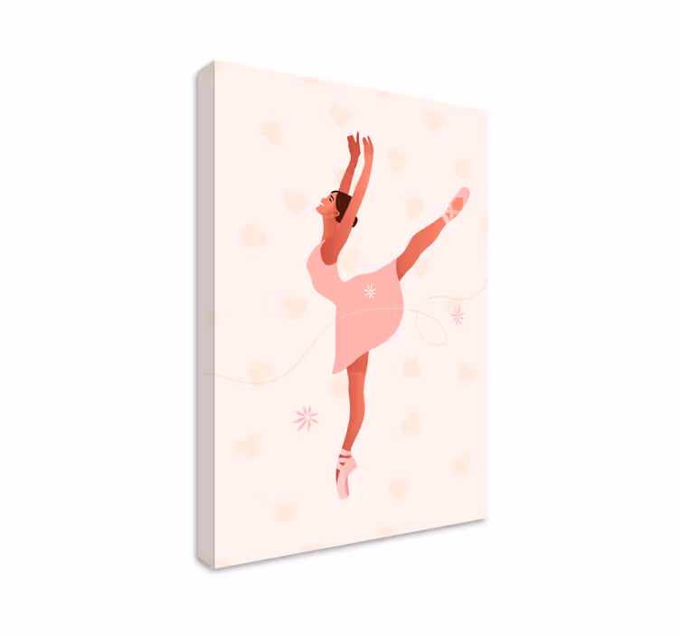 Obraz Balerina w różowej sukience - TenStickers