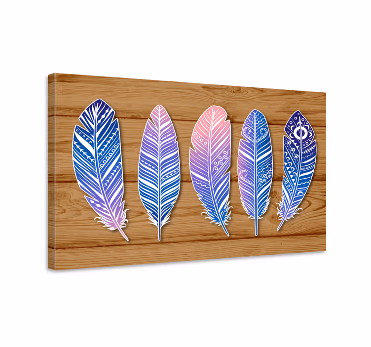 Obrazy pióra Kolorowe boho piórka - TenStickers