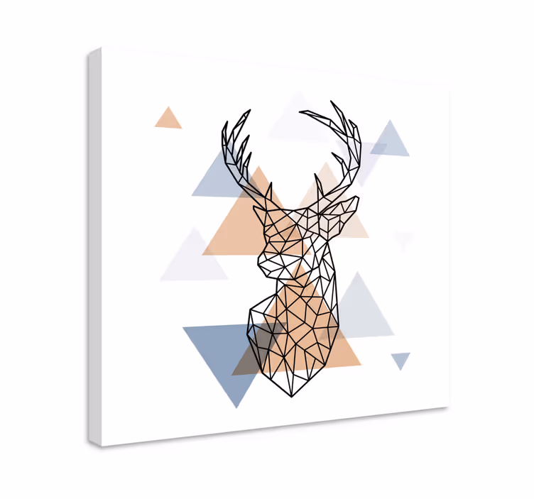Obraz czarny zarys jelenia w origami  - TenStickers