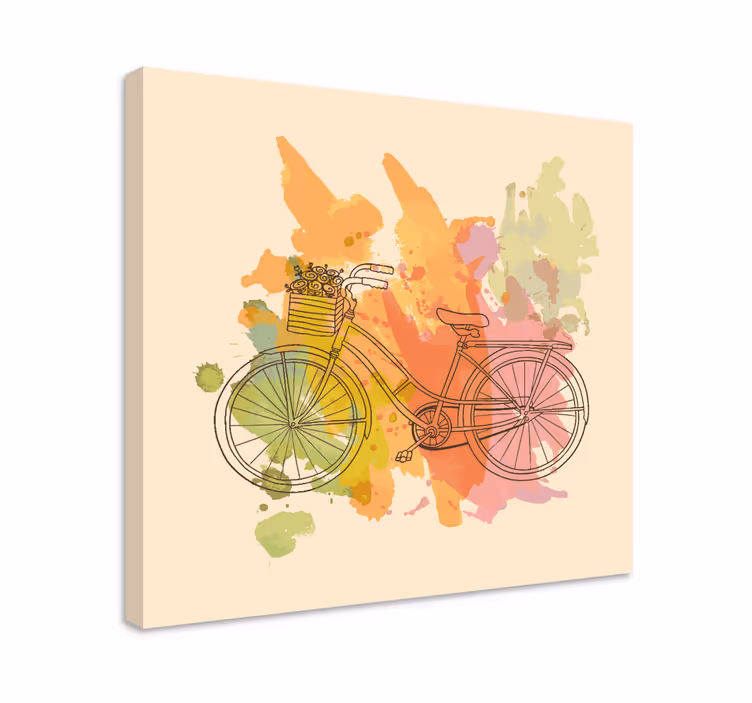 Obraz z napisami rower z koszykiem - TenStickers