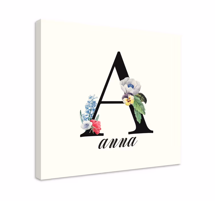 Obraz litery z kwiatowym motywem a - TenStickers