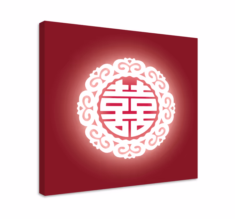 Obraz budda z czerwonym chińskim symbolem - TenStickers