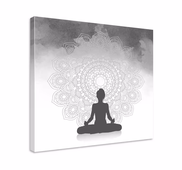 Obraz mandala Medytacja sylwetka mandali - TenStickers